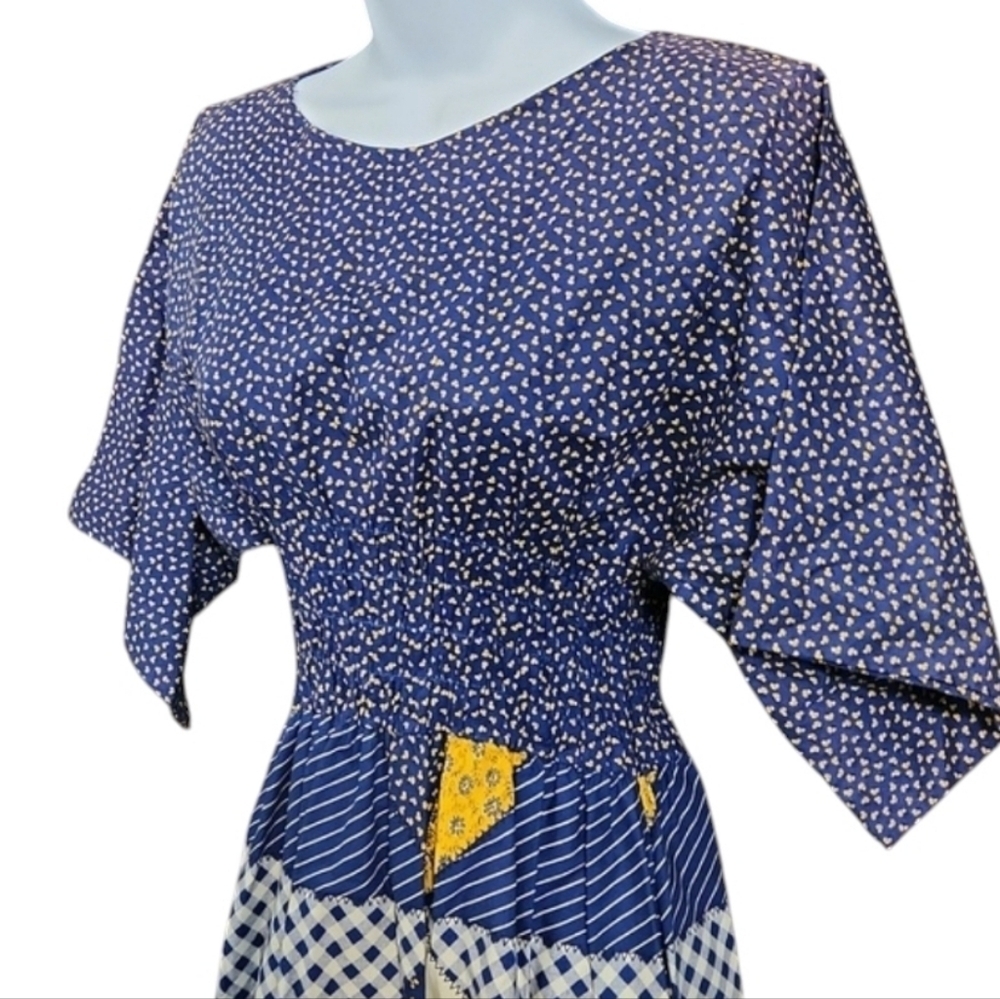Vintage Keyloun Patchwork Cotton Maxi Dress - image 5